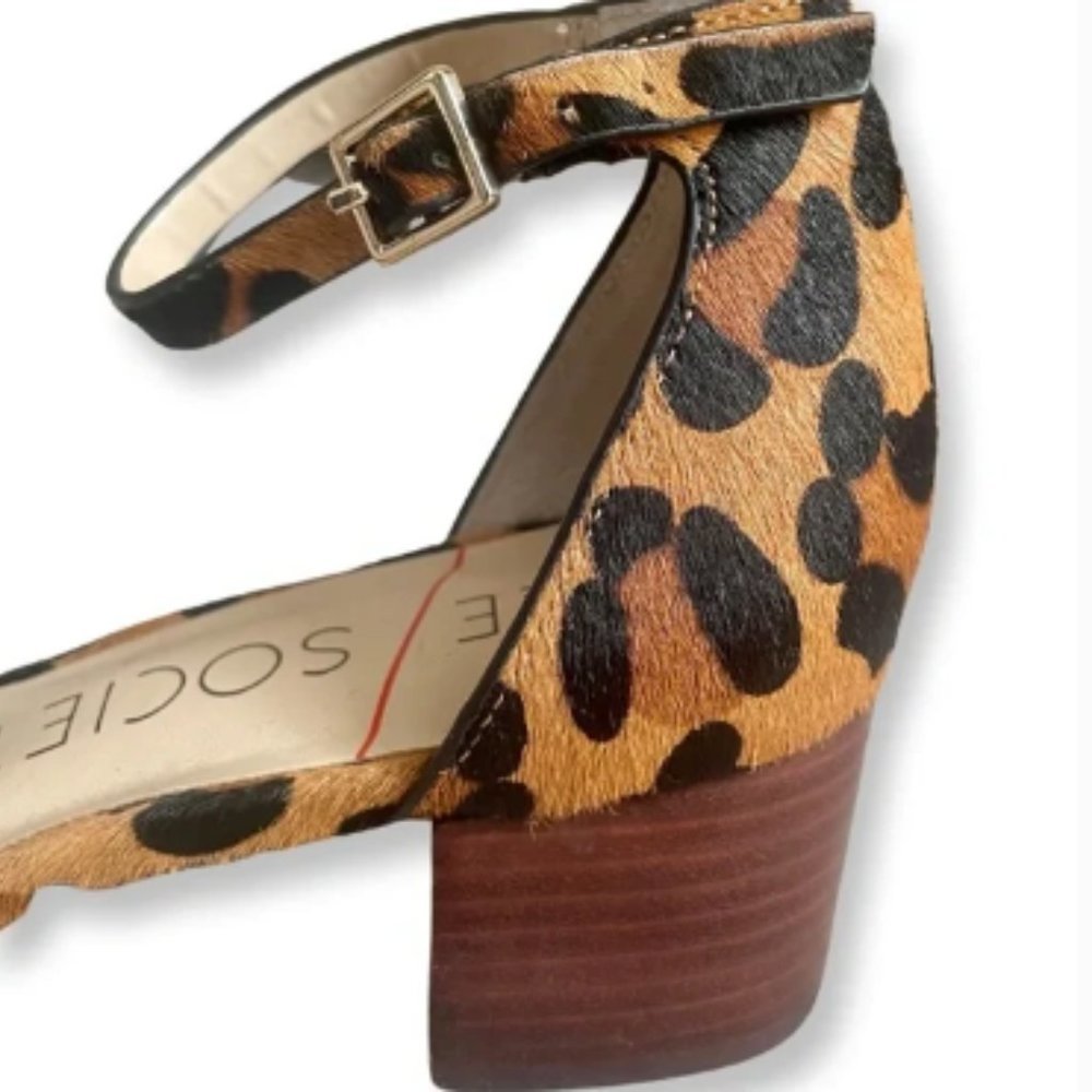 NEW Sole Society Katarina Point To Leopard Print Ankle Strap Pump Size 8 - Picture 3 of 6